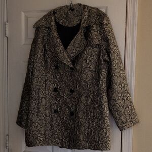 Elegant Black and Gold Women's Coat